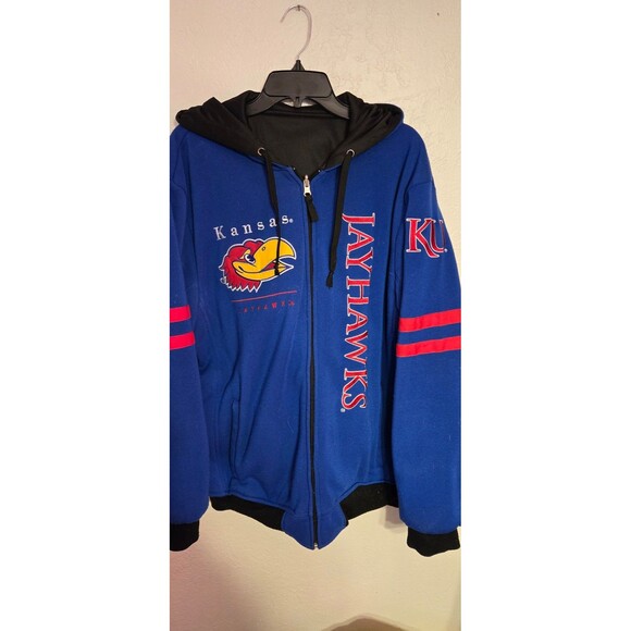KANSAS JAYHAWKS MEN'S REVERSIBLE HEAVY WEIGHT JACKET SIZE XXL - Picture 8 of 10